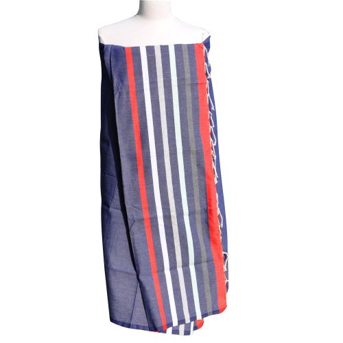 BIJOUX - V Fouta Drap Plage et Hammam Coton Couleur Marine Rayé R - LES POULETTES - Modalova