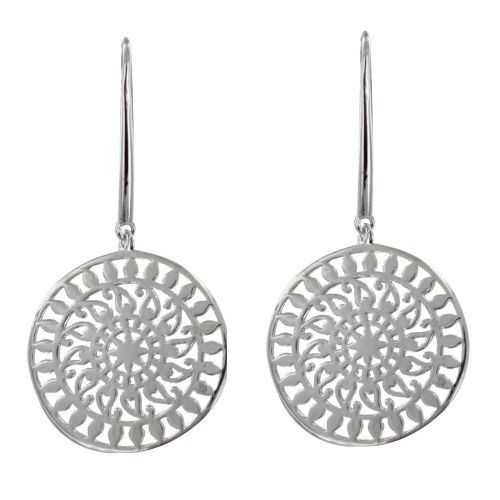 Boucles d'Oreilles Rhodié Astre Ronde - LES POULETTES BIJOUX - Modalova