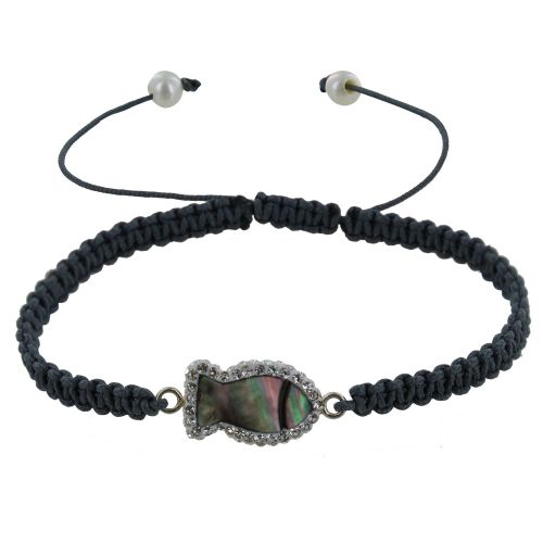 Bracelet Poissson de Nacre et Strass Lien Tréssé - LES POULETTES BIJOUX - Modalova