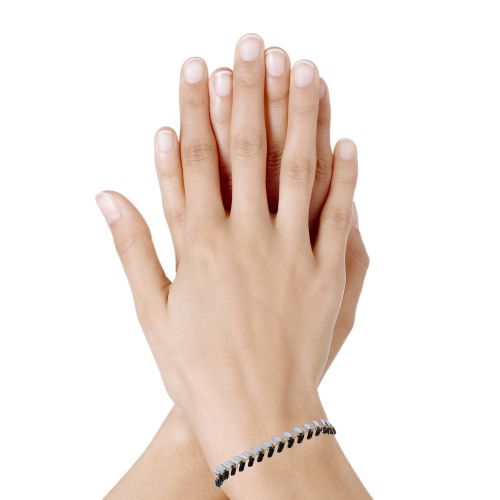 Bracelet Laurier Plaqué Or Email et Blanche - LES POULETTES BIJOUX - Modalova