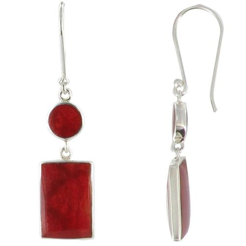 Boucles d'Oreilles Argent Pastilles et Rectangle Couleur Cora - LES POULETTES BIJOUX - Modalova