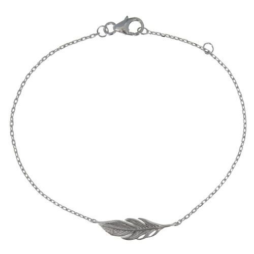 Bracelet 925 Rhodié Petite Plume - LES POULETTES BIJOUX - Modalova