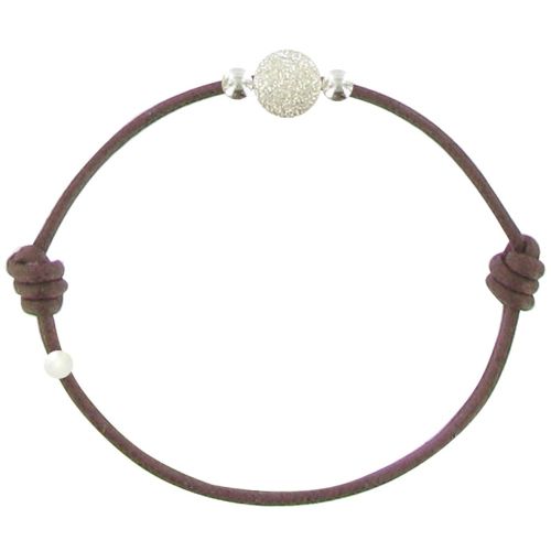 V Bracelet des Poulettes Argent Diamant Lien Chocolat - LES POULETTES BIJOUX - Modalova