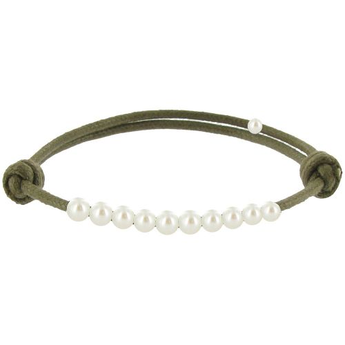 Bracelet Lien Numéro 10 Perle Blanche des Poulettes - Classic - LES POULETTES BIJOUX - Modalova