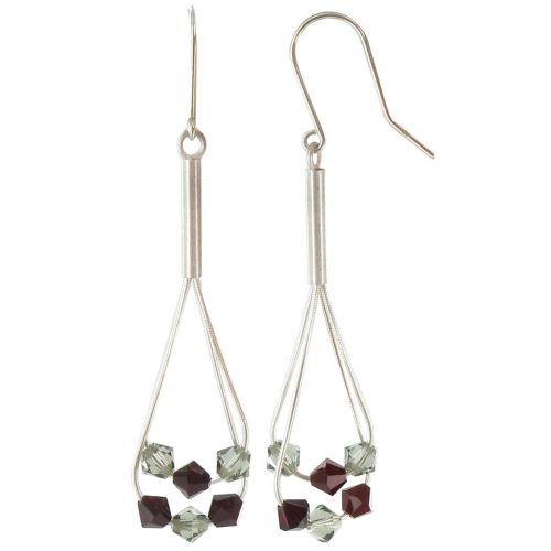 Boucles d'Oreilles 6 Perles de Cristal Grises et - LES POULETTES BIJOUX - Modalova