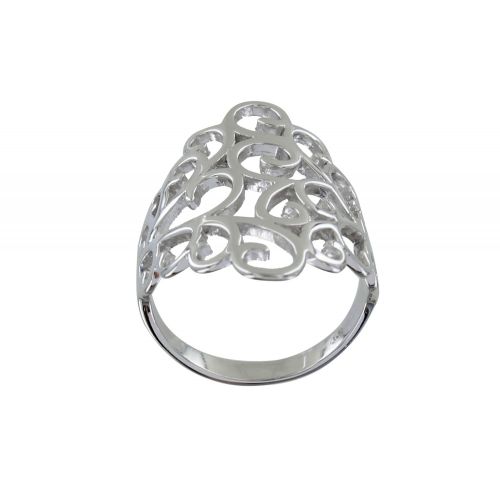 Bague Argent Rhodié Rosace Fleurie - LES POULETTES BIJOUX - Modalova