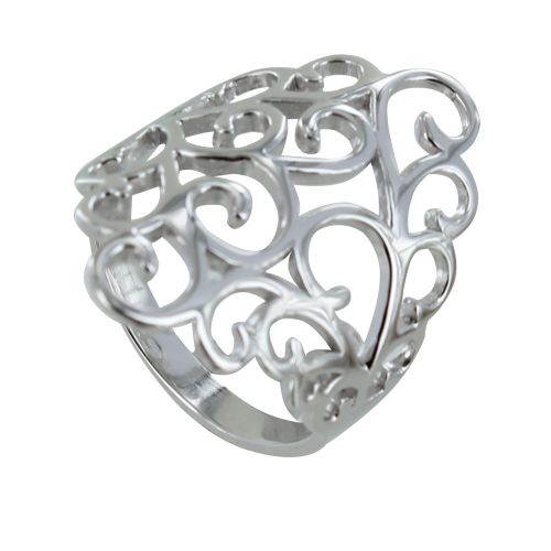 Bague Argent Rhodié Rosace Fleurie - LES POULETTES BIJOUX - Modalova