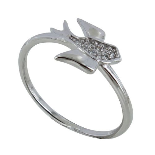 Bague Rhodié Hirondelle et Strass - taille 60 - LES POULETTES BIJOUX - Modalova