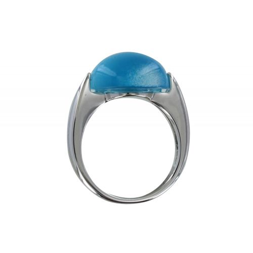 Bague Argent Demi Lune Oeil de Chat - taille 56 - LES POULETTES BIJOUX - Modalova