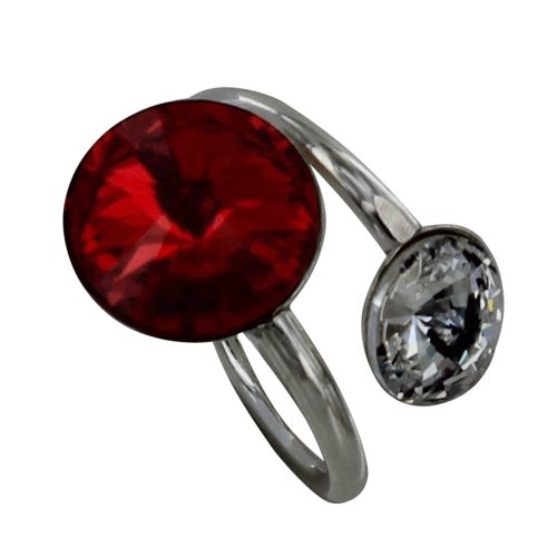 Bague Argent Orné de Cristal et Transparent - taille 54 - LES POULETTES BIJOUX - Modalova