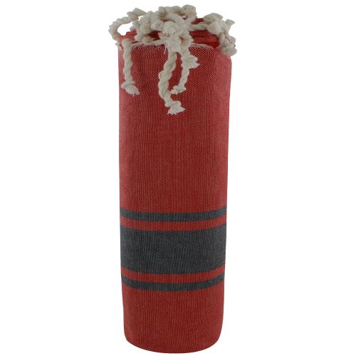 BIJOUX - V Fouta Drap Plage et Hammam Coton Couleur Bandes Noires - LES POULETTES - Modalova