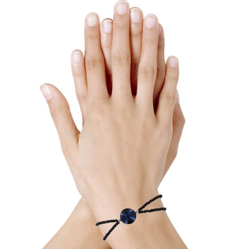 Bracelet Argent Rhodié Perle de Culture Noire 11mm et Do - LES POULETTES BIJOUX - Modalova