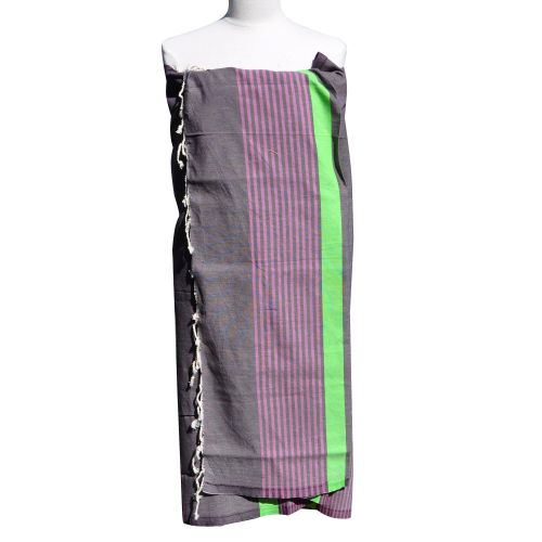 BIJOUX - Fouta Drap Plage et Hammam Coton Couleur Prune Rayé et - LES POULETTES - Modalova