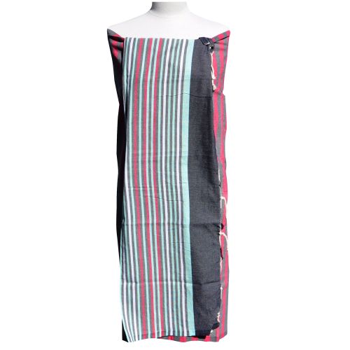 BIJOUX - V Fouta Drap Plage et Hammam Coton Marine Rayé Turquoise - LES POULETTES - Modalova