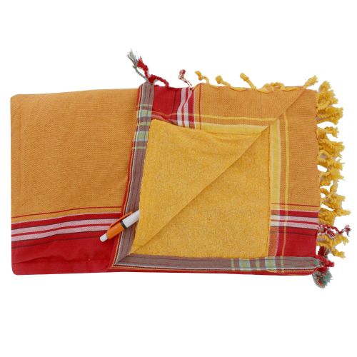 BIJOUX - V Kikoy Serviette Plage Coton Couleur Rouge Eponge Jau - LES POULETTES - Modalova