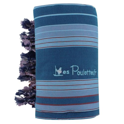 BIJOUX - V Kikoy Serviette Plage Coton Couleur Vert Rayé Turquois - LES POULETTES - Modalova