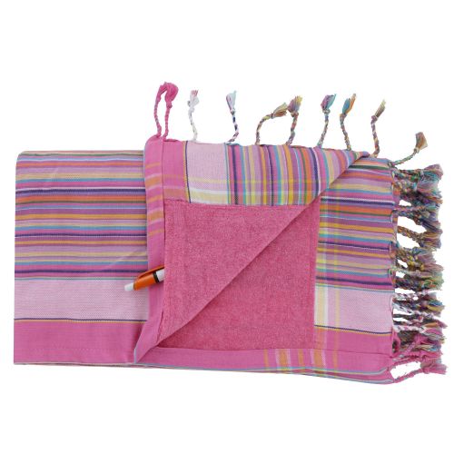 BIJOUX - V Kikoy Serviette Plage Coton Couleur Rayé Foncé - LES POULETTES - Modalova