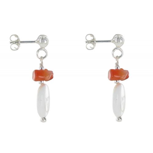 Boucles d'Oreilles Petit Oeil de Ste Lucie et Cornaline - LES POULETTES BIJOUX - Modalova