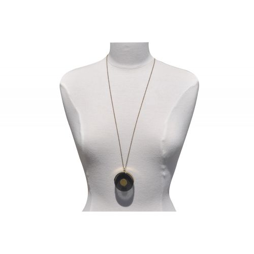 Collier Sautoir Chaine et Point Laiton Cible en Verre - LES POULETTES BIJOUX - Modalova