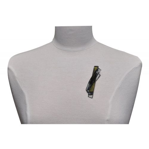 Broche Laiton Deux Lamelles Simple et Courbe Pâte de Verre No - LES POULETTES BIJOUX - Modalova