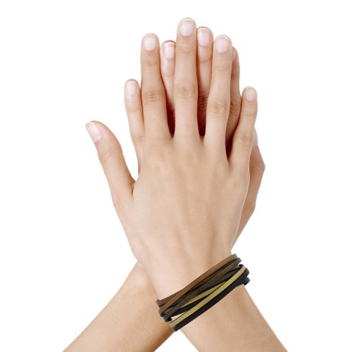Bracelet Cuir Quatre Lanières - LES POULETTES BIJOUX - Modalova