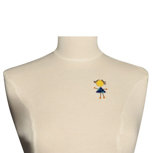 Broche Pin's Poupée émaillée à Pois Bleus - LES POULETTES BIJOUX - Modalova