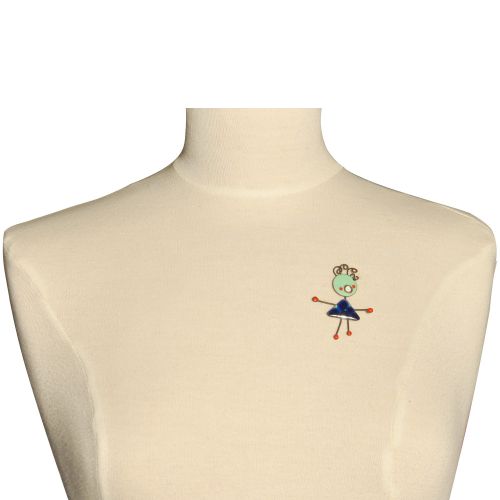 Broche Pin's Poupée émaillée à Pois Bleus - LES POULETTES BIJOUX - Modalova
