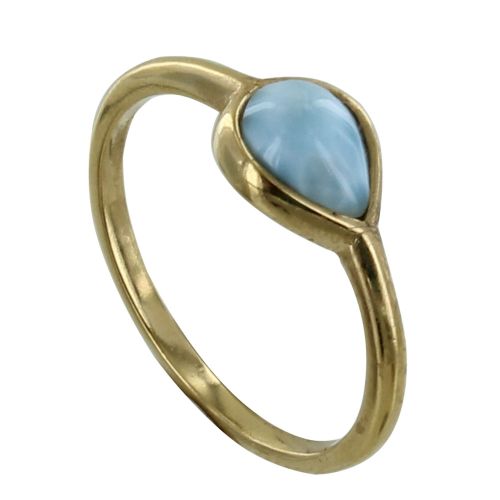 Bague Plaqué Or Goutte de Larimar - taille 58 - LES POULETTES BIJOUX - Modalova