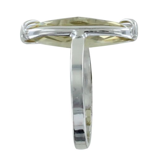 Bague Argent Rectangle de Quartz Facetté - taille 58 - LES POULETTES BIJOUX - Modalova