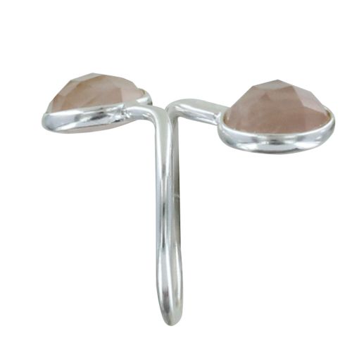 Bague Argent Toi et Moi Quartz Facetté Ronde - taille 52 - LES POULETTES BIJOUX - Modalova