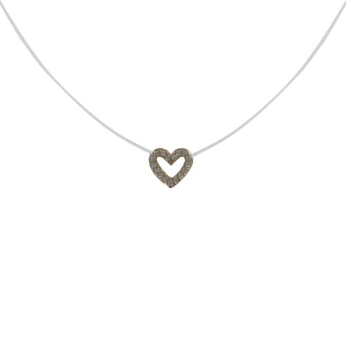 Collier Câble Nylon et Coeur de Strass Plaqué - LES POULETTES BIJOUX - Modalova