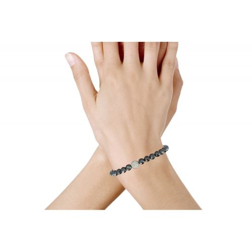 Bracelet Perles d'Onyx et Boule à Facettes Cristal - LES POULETTES BIJOUX - Modalova