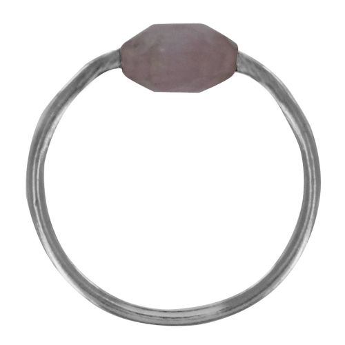 Bague Argent Carré de Quartz Rose Facetté - LES POULETTES BIJOUX - Modalova