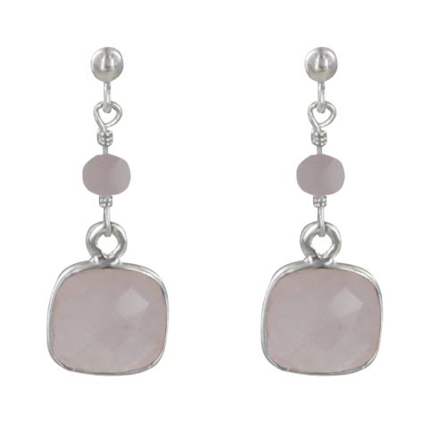 Boucles d'Oreilles Argent 925 Perle et Pavé de Quartz Fa - LES POULETTES BIJOUX - Modalova