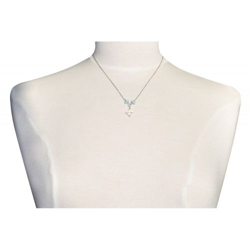 Collier Chaine Argent Rhodié Trèfle de Nacre et Pépites de La - LES POULETTES BIJOUX - Modalova