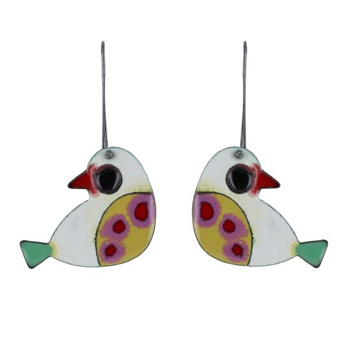 Boucles d'Oreilles Oiseaux émaillés - LES POULETTES BIJOUX - Modalova