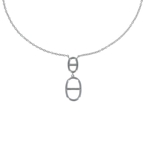 Collier Rhodié Deux Anneaux Marin - LES POULETTES BIJOUX - Modalova
