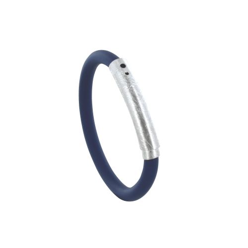 Bracelet Argent 925 Brossé et Silicone - Classics - LES POULETTES BIJOUX - Modalova