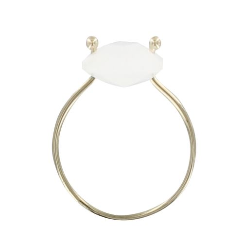 Bague Plaqué Or Picot et Verre Facetté Transparent - ta - LES POULETTES BIJOUX - Modalova