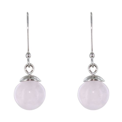 Boucles d'Oreilles Argent Rhodié Petites Billes Quartz - LES POULETTES BIJOUX - Modalova