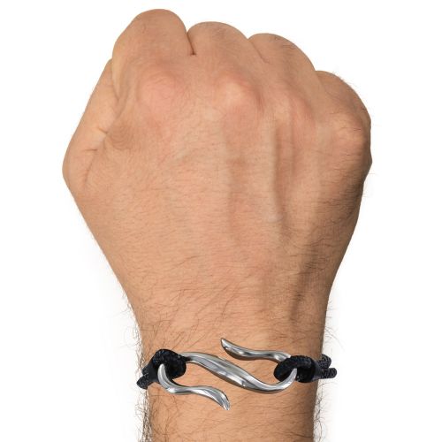 Bracelet Mixte en Laiton Rhodié Crochet et Cuir - 20cm - LES POULETTES BIJOUX - Modalova