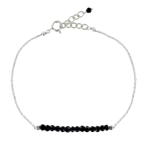 Bracelet Chaine Argent Rhodié et Spinelle - LES POULETTES BIJOUX - Modalova