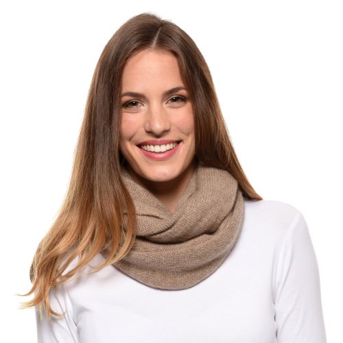 BIJOUX - Echarpe Tube 100% Cachemire 4 Fils Volume Colors - Marron cla - LES POULETTES - Modalova
