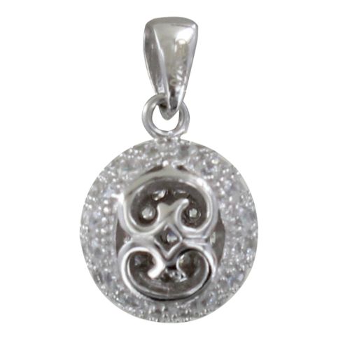 Pendentif 925 Rhodié Bille de Strass et Arabesque - LES POULETTES BIJOUX - Modalova