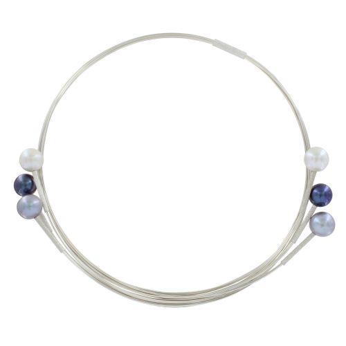 Collier Ras de Cou Fils d'Argent 925 et 6 Perles Blanches et - LES POULETTES BIJOUX - Modalova
