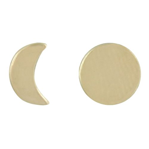 Boucles d'Oreilles Plaqué Lune et Croissant de Lune - LES POULETTES BIJOUX - Modalova