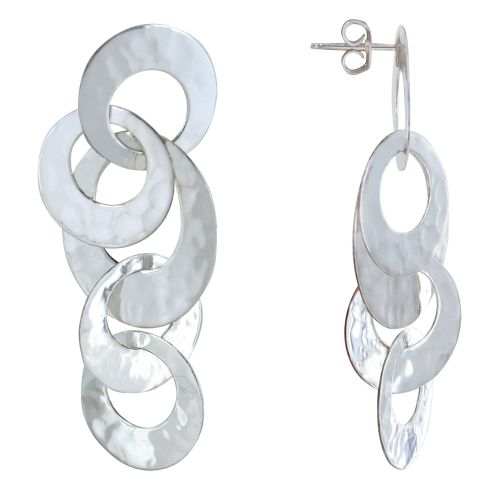 Boucles d'Oreilles Cinq Anneaux Martelés - LES POULETTES BIJOUX - Modalova