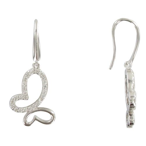 V Boucles d'Oreilles Papillon et son Aile de Strass - LES POULETTES BIJOUX - Modalova