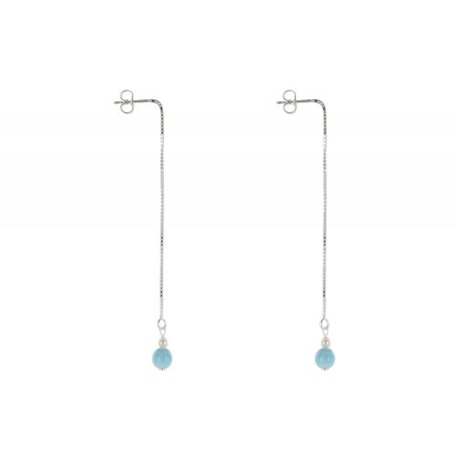 Boucles d'Oreilles Argent Fil Pendant Perles de Nacre et de L - LES POULETTES BIJOUX - Modalova