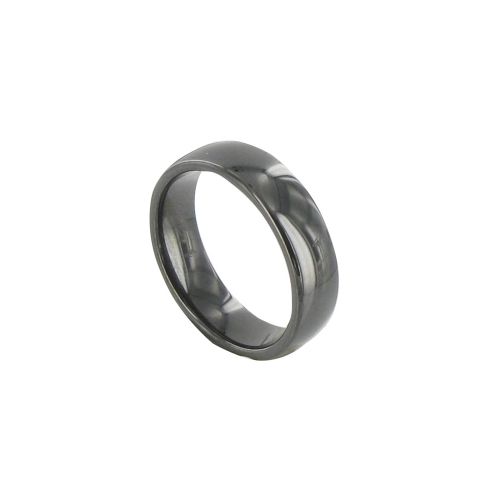 Bague Anneau Large de Céramique Noire - 6mm - LES POULETTES BIJOUX - Modalova